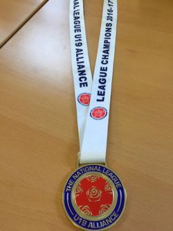 Photo of the National League Under 19s Alliance medal and ribbon